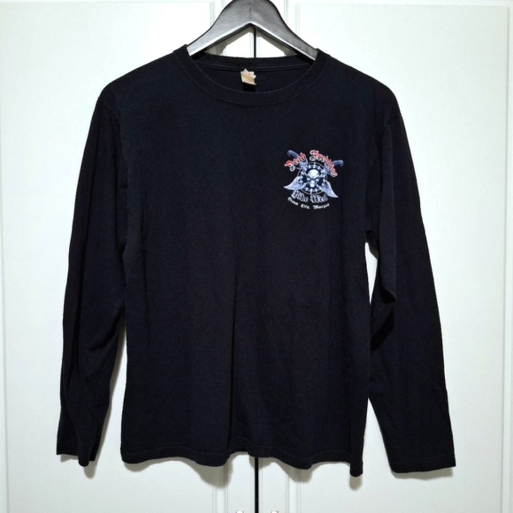 Anvil Mens Graphic Longsleeve T-Shirt Black Dead Freddies Bike Week OceanCity MD - Picture 13 of 15